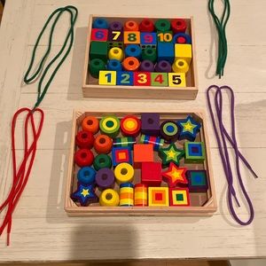 Melissa & Doug wooden lacing beads bundle
